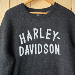 Harley Davidson Midwest Intarsia Knit Sweater Black 96419-23VW Womens 2XL